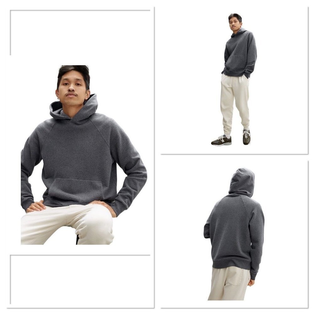 EVERLANE Men's The Track Hoodie Sweatshirt Size Small Gray Organic Cotton New